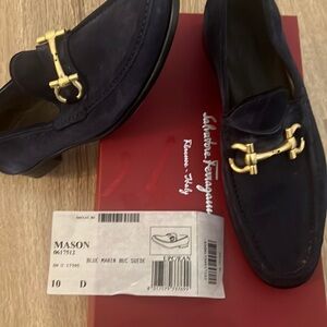 Blue ferragamo suede loafers - Mason Sz 10D With Box.